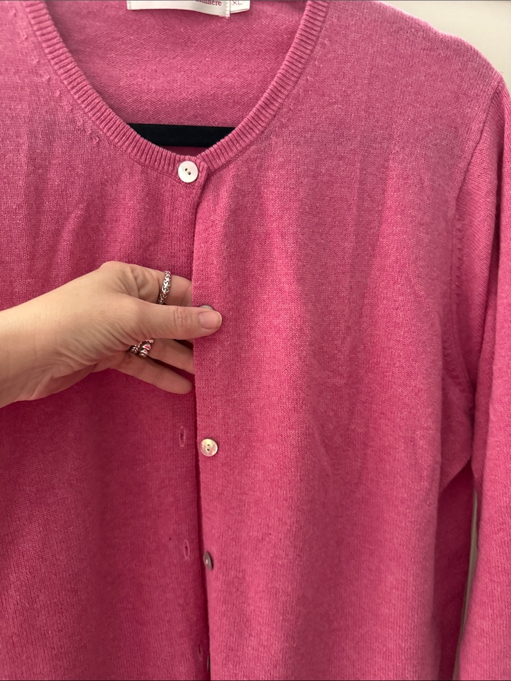Pure Cashmere Women’s Pink Button-Front Cardigan - Picture 4 of 6